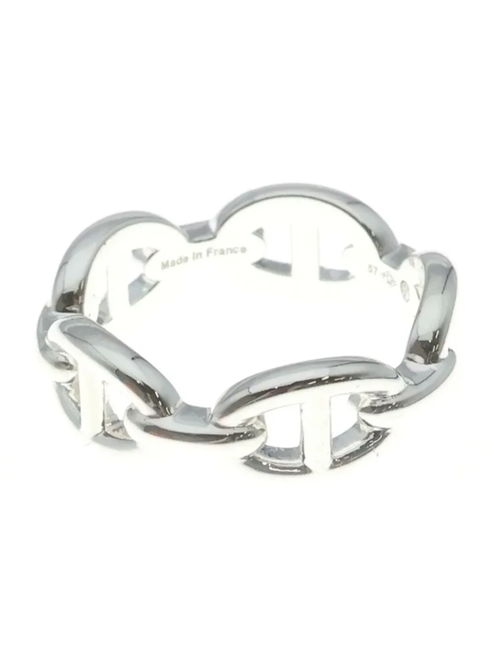 Hermes Chaine D'ancre Enchainee PM Ring 57 Silver